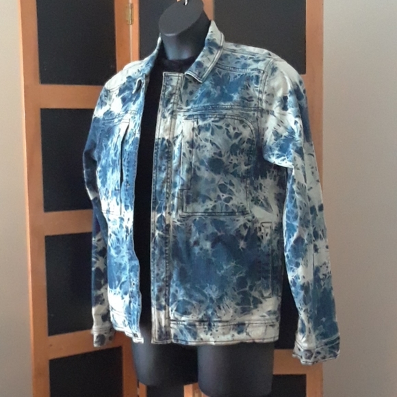 Tunellus Men' Tye Dye Denim Jacket - Picture 9 of 16